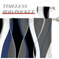 thumbnail image 4 of Navy Blue Valance Curtains for Living Room, Abstract Geometric Pattern Semi Sheer Kitchen Valances for Windows, Rod Pocket Short Window Treatment Decor, 52x18, 4 of 5