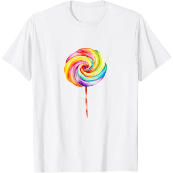 Exquisite and comfortable-Lollipop Men Women Kids Rainbow Sucker Candy Costume T-Shirt