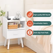 YUBO Co.ltd Modern NightStand with Fabric Drawer, Mid Century Modern Bedside Table with Open Shelf,… — $35.99 (28% off)