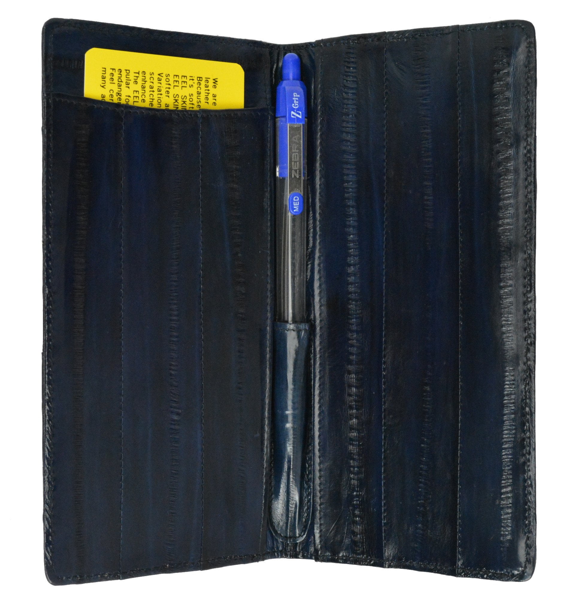Genuine Eel Skin Leather Basic Checkbook Cover E 529 - Walmart.com