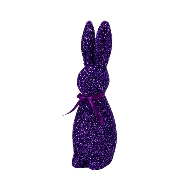 YoGold Glitter Easter Bunny Decor, Glitter Foam Bunny Ornaments Garden, Easter Decora For Party Home Office Yard, Spring Table Shelf Decor Standing Rabbit Miniatures Statue Favors E