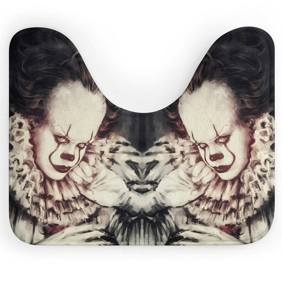 Pennywise U-Shape Rug, Ultra Soft Washable Toilet Mat, Non Slip Absorbent Bath Rug Water Absorbent for Bathroom