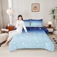 thumbnail image 4 of Castle Fairy Gradient Glitter Print Full Size Comforter Sets,Abstract Ombre Bedding Sets, 4 of 8