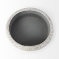 thumbnail image 3 of HomeRoots 392175 Rippled Ceramic Bowl, Off-White & Light Gray, 3 of 5