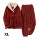 thumbnail image 3 of Sonducket Conjunto de pijama de terciopelo cálido de invierno, elección para noches frías, conjunto de pijamas de franela de otoño e invierno Pijama Vino XL, 3 of 6