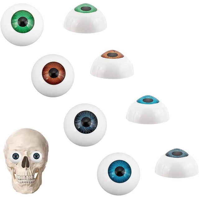 4 pares de ojos acrílicos realistas de 26 mm, semiredondos, ideales para decorar fiestas, crear marionetas de oso y manualidades.