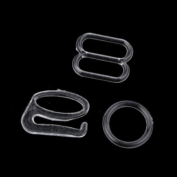 20 Sets Nylon Bra Strap Adjuster Slider/Hooks/O Craft White 