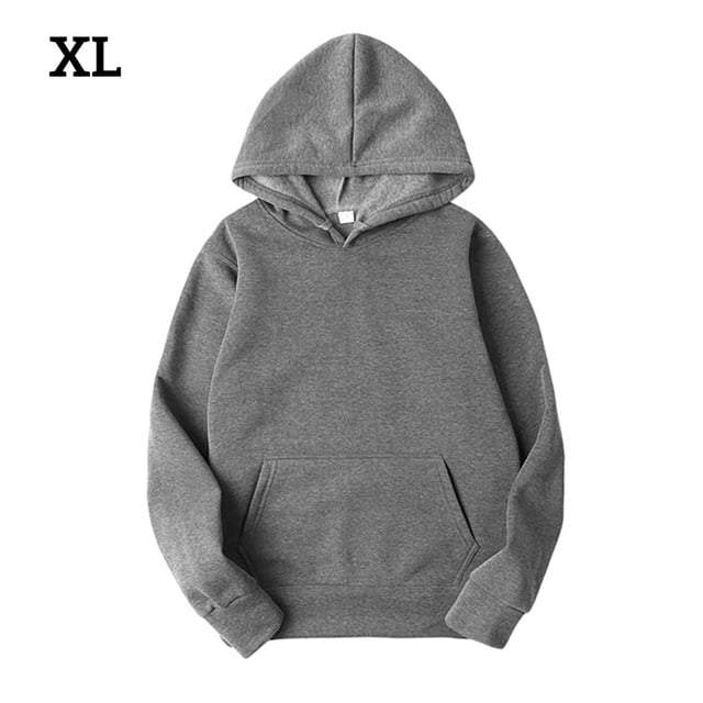 kurtrusly Sweatshirt à Capuche Unisexe en Coton Gris Foncé, XL