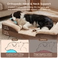 thumbnail image 3 of BELLA & PAL Orthopedic Dog Bed for Medium Small Dogs – No Assembly Needed, Egg-Crate Foam Dog Couch with Waterproof Liner, Washable Removable Cover, Non-Slip, 28"x23"x6.5", Mocha, 3 of 11