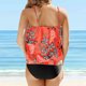 thumbnail image 5 of WILLBEST Traje de Baño de Dos Piezas para Mujer, Tankini con Sujetador Ajustado, Estampado Vintage, para Playa, Tankini, Bandeau, Push-Up, 5 of 8