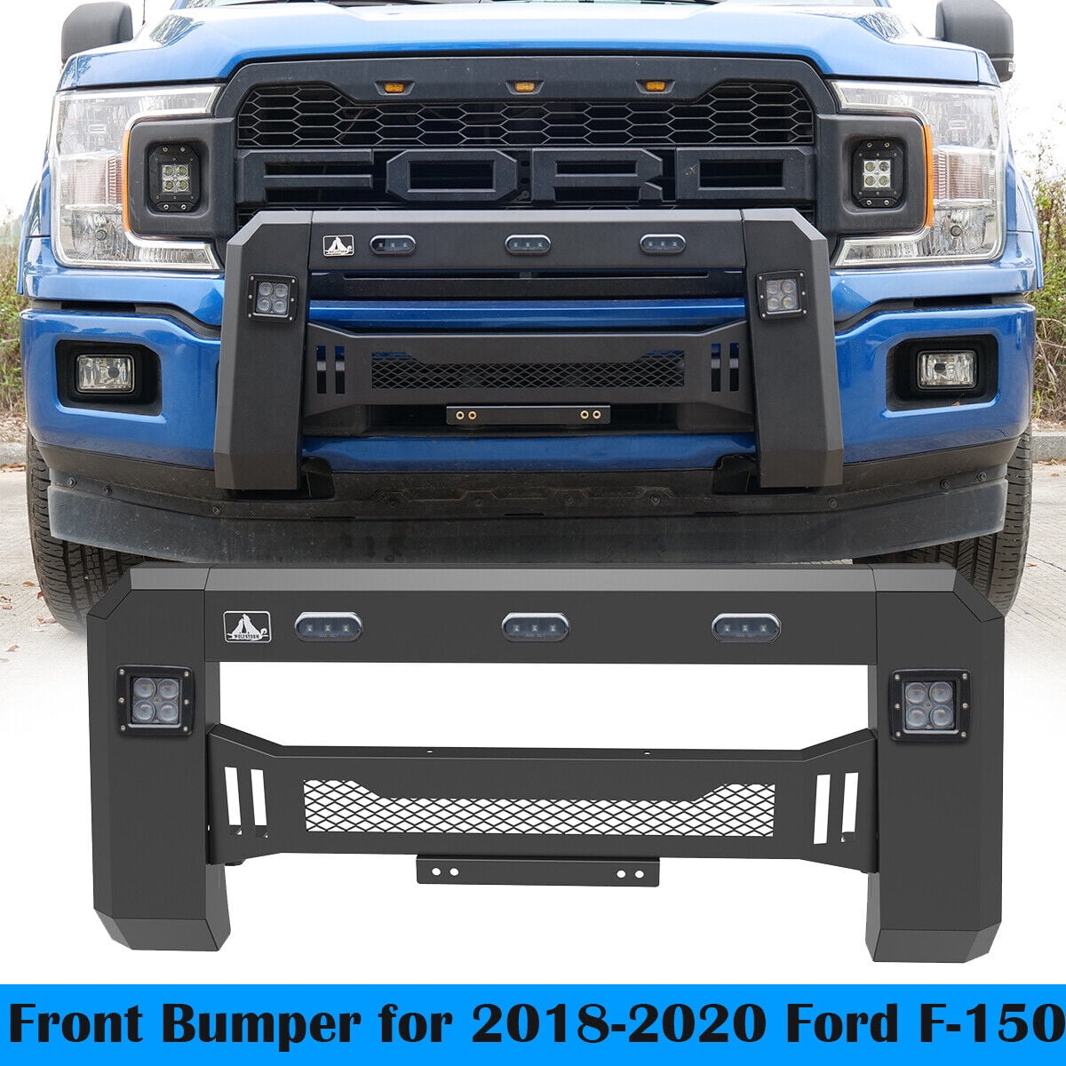 WOLFSTORM Front Bumper for 20182020 Ford F150 Grille Guard Powder