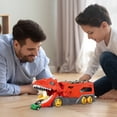 thumbnail image 5 of Camión de dinosaurios de juguete para niños. Se transforma con un circuito de pistas. Transportador de dinosaurios definitivo para la ciudad con 6 vagones. Regalo de cumpleaños para niños de 3 a 8 año, 5 of 5