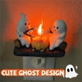 Eye friendly ambient light! Ghost Campfire Flickering Night Light Halloween wall inserted