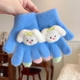 thumbnail image 2 of vdgthytj Little Kids Gloves Boys Girls Touch Screen Bowknot Cute Doll Winter Cold Weather Casual Handwear(One Size,Dark Blue), 2 of 4