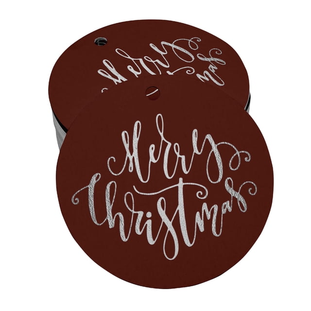Inkdotpot Étiquette de Noël en Feuille d'Argent Véritable 100 Pcs