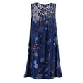 thumbnail image 2 of Robe Mode Grande Taille Femme Sans Manches en Dentelle Imprimée Robe Ample Décontractée d'Été, 2 of 5