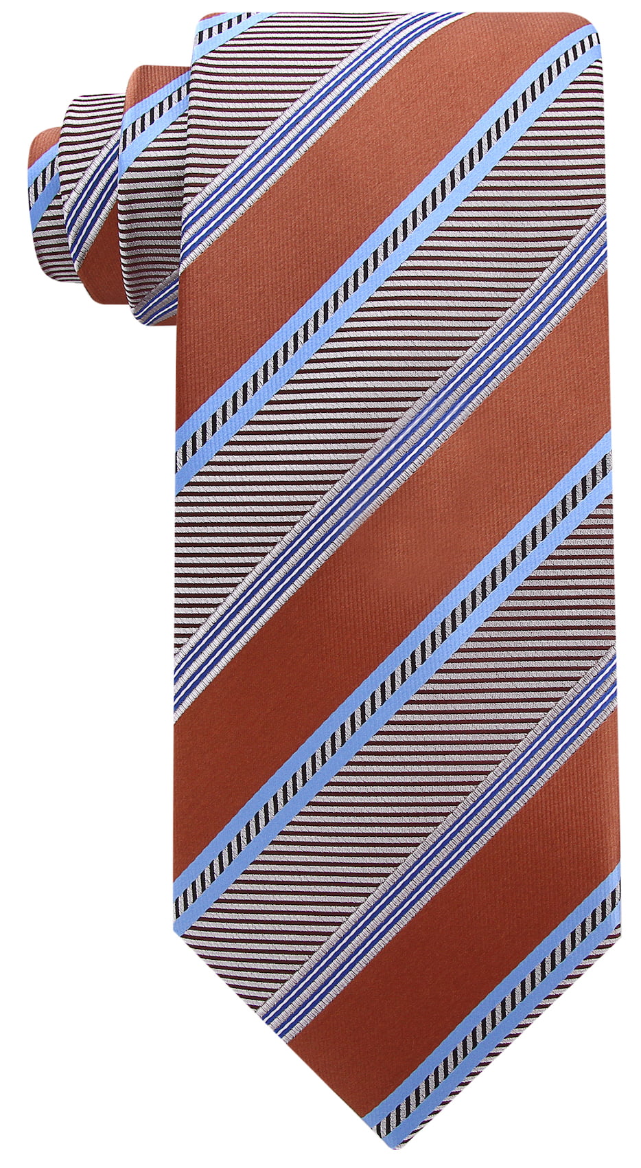 Brown and Blue Scott Allan Mens Azure Striped Necktie