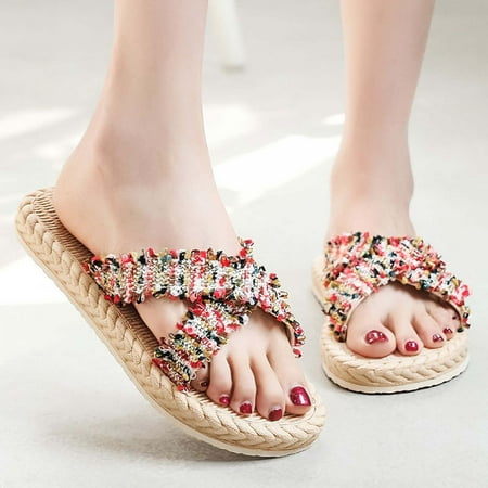 

Bescita Women Open Toe Slippers Shoes Comfy Sandals Casual Comfortable Beach Sandals