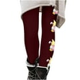 thumbnail image 2 of Lilgiuy Easter Leggings for Women Cute Gnome Eggs Print High Waist Stretchy Yoga Pants Comfy Soft Skinny Workout Tights for Outdoor Spring Outings(Wine,2XL), 2 of 4