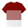 thumbnail image 7 of yillto Womens Striped Blouse Casual Color Block Loose Short Sleeve Round Neck Summer Shirts Outfits, 7 of 7