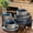 Reactive Glaze Ceylon Blue-Service for 4(12Pcs), variant on 12-piece Stoneware Dinnerware Set For 4 - Ribbed Ceramic Plates And Scratch-resistantwave & Dishwasher Safe Reactive Glaze Cappuccino