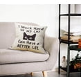 thumbnail image 2 of I Work Hard so My Cat Can Live a Better Life Throw Pillow Case, Funny Cat pillow Case, Office Pillow Case, 18 x 18 Inch Decorative Cotton Linen Cushion Cover for Sofa Couch Bed, Cat Themed Decor, 2 of 5