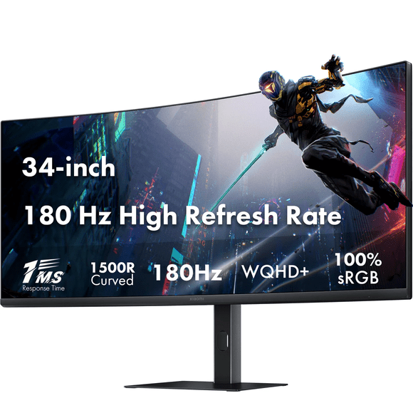 Refurbished Xiaomi AY65FA-AF2402712-US 34 inch WQHD 2K G34WQi Curved Gaming Monitor, Black
