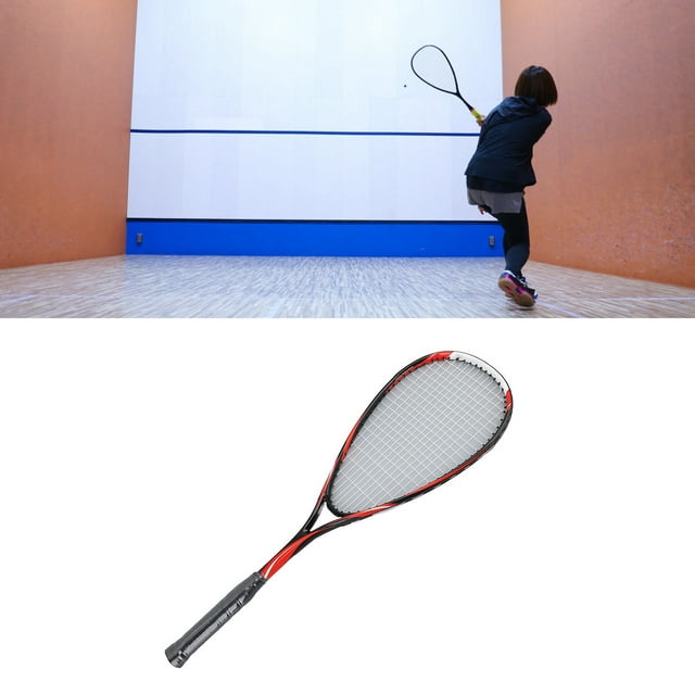 Beginner Squash Racket, Sports Beginner Squash Racquet Set Improve Gameplay for All Skill Levels, OversizedLightweight Carbon With Transparent String for Gym Park School