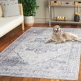 thumbnail image 5 of SAFAVIEH Arizona Fredrick Distressed Machine Washable Area Rug, Gray/Light Gray, 6' x 9', 5 of 14