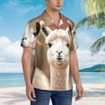 thumbnail image 3 of Balery Cute Alpaca in Daze Camisas hawaianas de manga corta para hombre, camisas playeras de corte holgado, camisas de vacaciones con botones,Small, 3 of 7