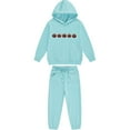 thumbnail image 4 of Placlothes Girls Hall-oween Light Blue 2-Piece Hoodie Jogger Set - Soft Polyester, Pumpkin Graphic, Warm Casual Outfit for 3-12 Years,Size 12 T, 4 of 4