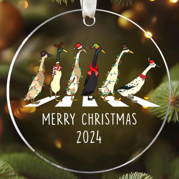 Duck Christmas Ornament - Duck Ornaments for Christmas Tree, Ducks Ornaments - Duck Gifts for Women, Men - Acrylic Ducks Ornament undefined