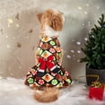 thumbnail image 4 of FOCUSNORM Robe de Noël pour Animaux de Compagnie Nœud Mignon Imprimé Bonbon Costume Accessoires de Coiffure pour Chien Chat, 4 of 9
