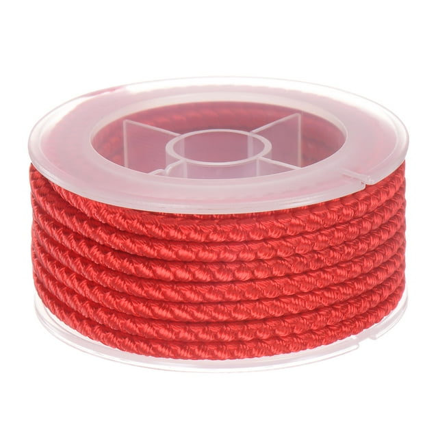 Unique Bargains Nylon Thread Twine Beading Cord 4mm Extra-Strong Braided Nylon Crafting String 3.2M/10.5 Feet, Red