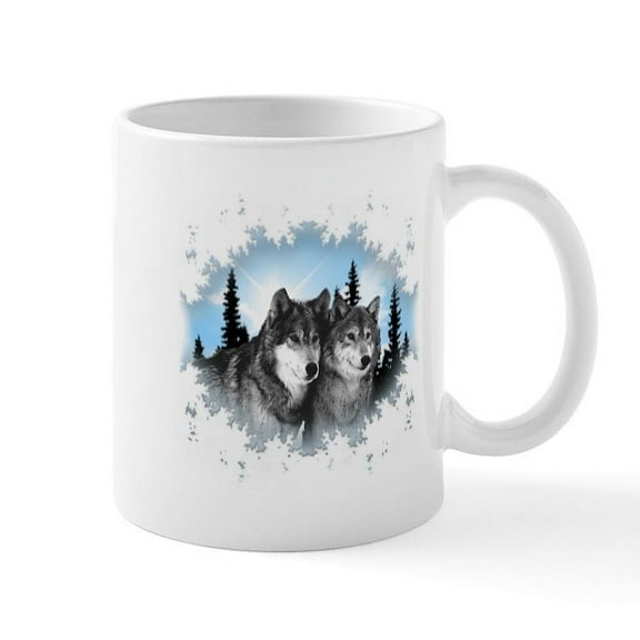 CafePress - Wolves Mugs - 11 oz Ceramic Mug - Novelty Coffee Tea Cup