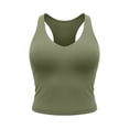 thumbnail image 5 of Tqcoqu Racerback Tank Tops for Women - Yoga Workout Casual Gym Athletic Camisole Tight Sleeveless Shirts,Army Green Women's S-XXL, 5 of 9