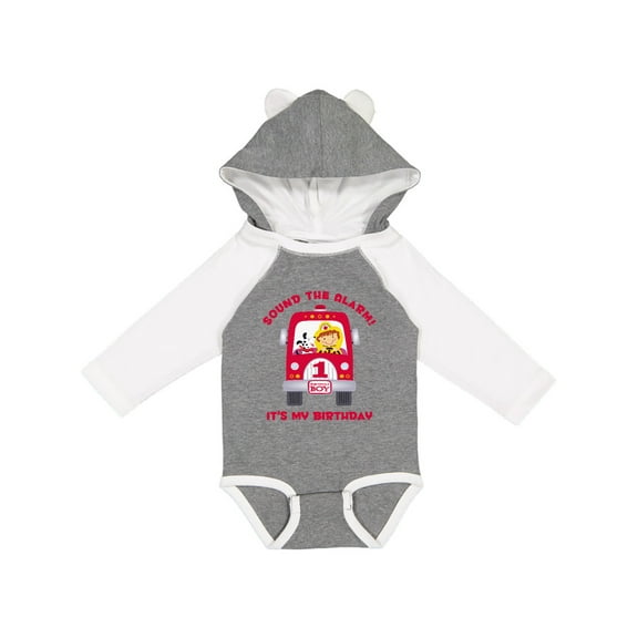 Inktastic Fire Truck 1st Birthday Boy Boys Long Sleeve Baby Bodysuit