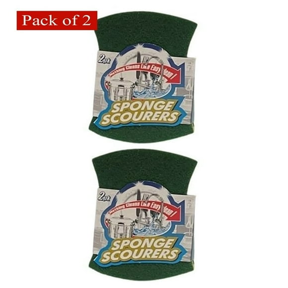 Pure Kleen 2 Count Nylon Sponge Scourer Cleaning Pad/Card (Pack of 2)