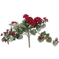 thumbnail image 1 of Vickerman 22" Artificial Red Geranium Hanging Bush, 1 of 3