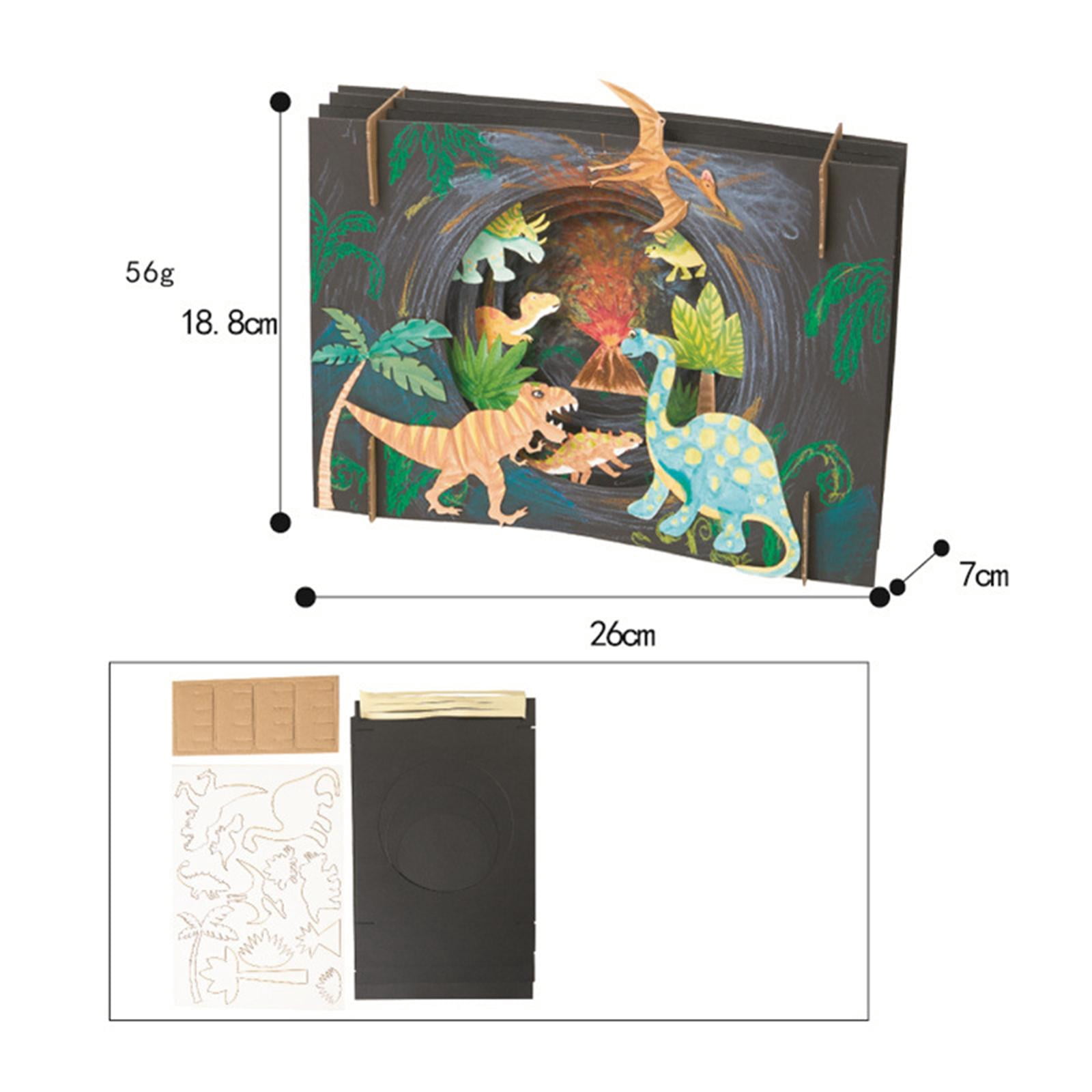 BLESIYA 2X 3D Coloring Craft Kits Kids Material Package Drawing Puzzle Toy Dinosaur 1