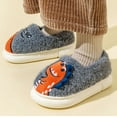 thumbnail image 6 of Otqutp Kids Boys Dinosaur Slippers Cute Fuzzy House Slides Winter Warm Furry Slippers Indoor Non Slip Plush Bedroom Shoes, 6 of 6