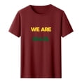 thumbnail image 2 of Nmnitkp Sustainable Women's Short Sleeve Tops We Are Brazil Football Fan Graphic T-Shirt, Crew Neck Short Sleeve Casual Tee, Multiple Colors Available Red,S, 2 of 5