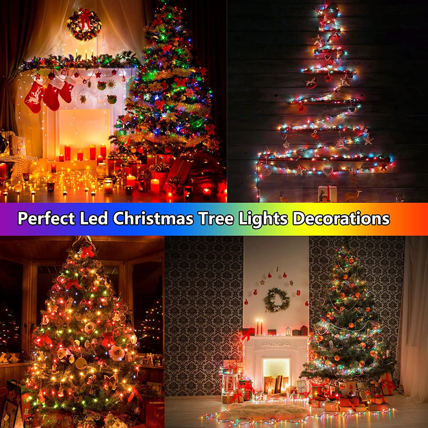 GooingTop Christmas String Lights Outdoor 42.6Ft 130 LED Fairy Lights  Battery Operated Waterproof with 8Modes for Party Garden Holiday Trees Christmas Outdoor Decor(Color)