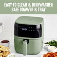 thumbnail image 4 of GreenLife Electric Air Fryer Oven, 5.3 QT, Ceramic Nonstick Drawer, 8 One Touch Digital Display, Sage Green, 4 of 7