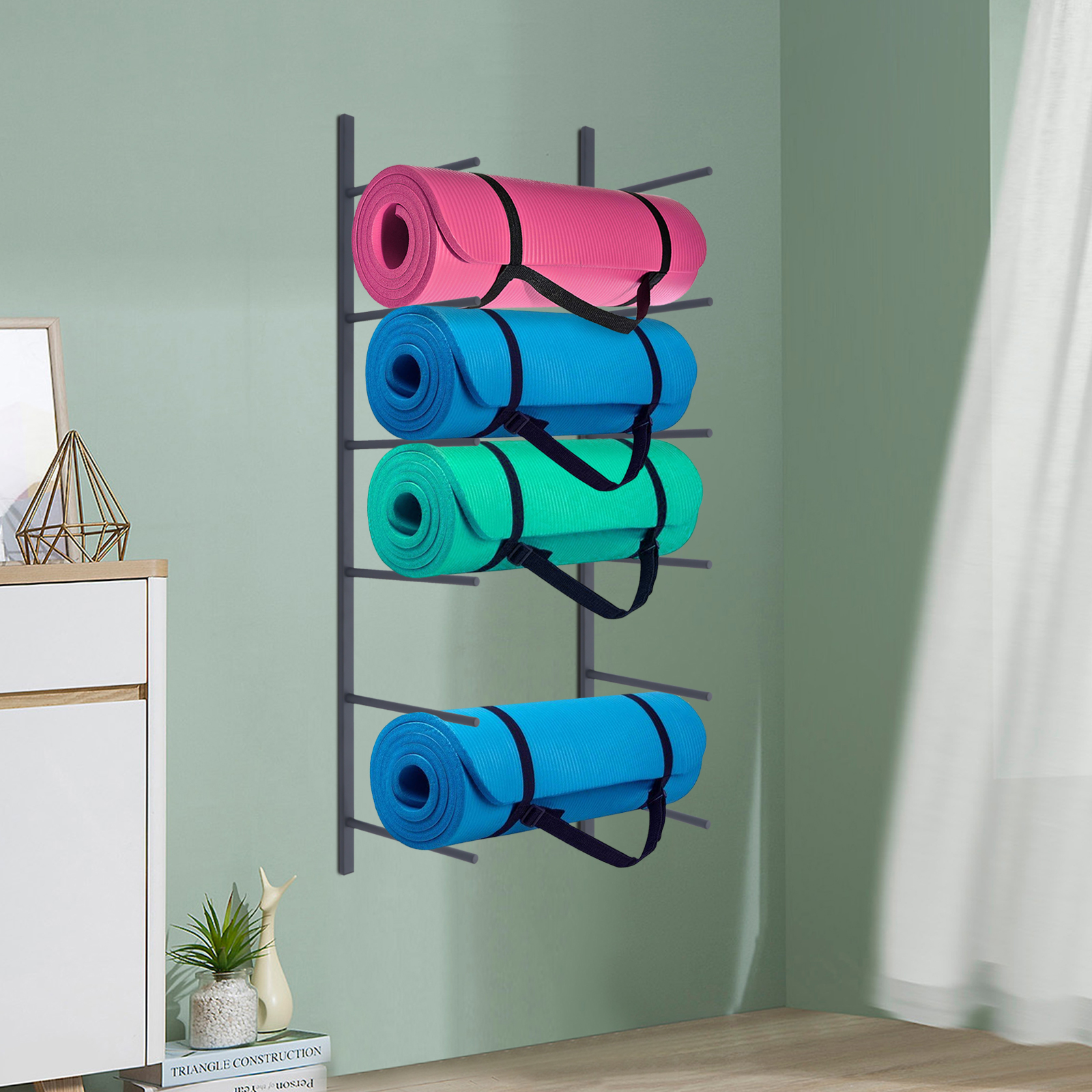 TOOL1SHOoo Yoga Mat Rack Organizer Metal Large Capacity Yoga Mat