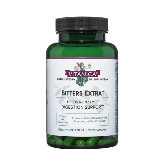 Vitanica Bitters Extra, Digestion Support, Vegan, 90 Capsules