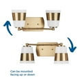 thumbnail image 4 of Haven Collection Two-Light Vintage Brass Opal Glass Luxe Industrial Bath Light, 4 of 12