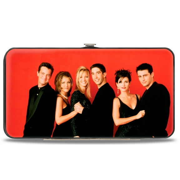 Friends Wallet, Hinged, Friends Season 2 Character Vivid Group Pose Red, Vegan Leather