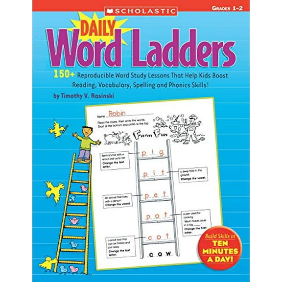 Pre-Owned Daily Word Ladders: Grades 1-2: 150  Reproducible Word Study Lessons That Help Kids Boost Reading, Vocabulary, Spelling and Phonics Skills! Paperback