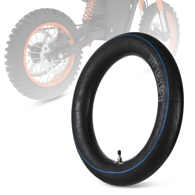 Cámara de aire USTPO 3.00/3.50-12 válvula TR4 para rueda trasera de ebike